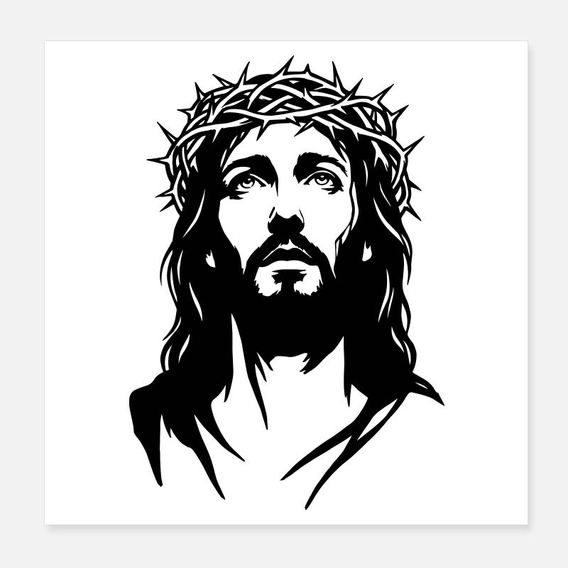 Silhouette de Jésus-Christ Poster 20 x 20 cm