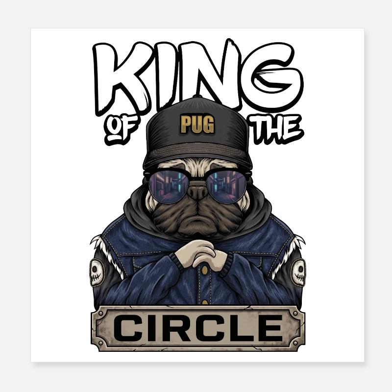King of the Circle Cooler Mops Poster 20x20 cm
