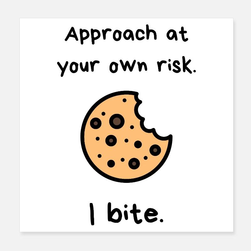 Morsure de biscuit aux pépites de chocolat Poster 20 x 20 cm