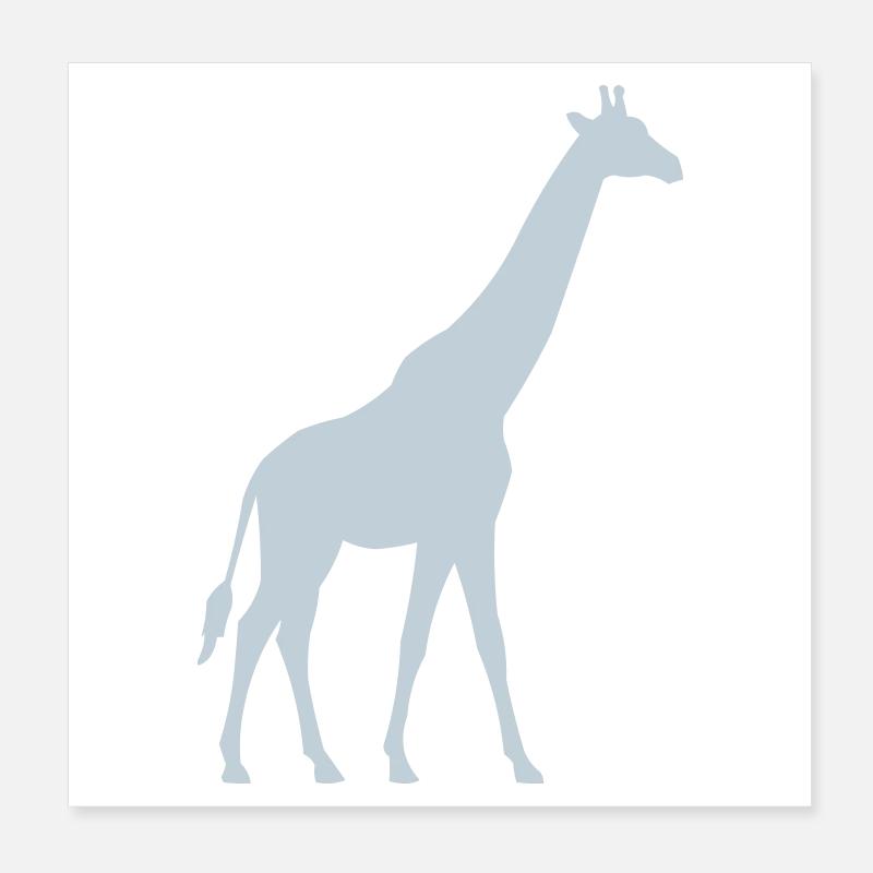 Silhouette pastel de girafe Poster 20 x 20 cm