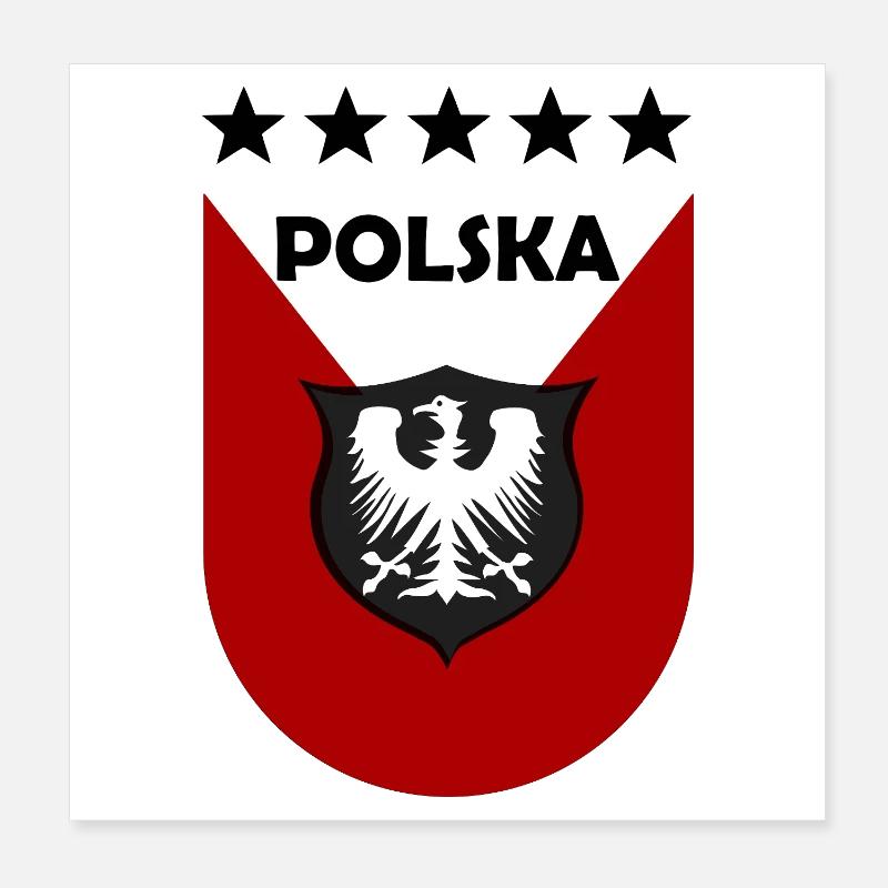 Polnisches Wappen Shield Design Poster 20x20 cm