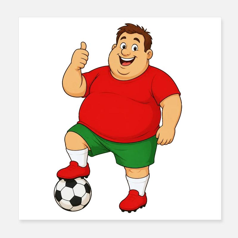 Le footballeur rit Poster 20 x 20 cm