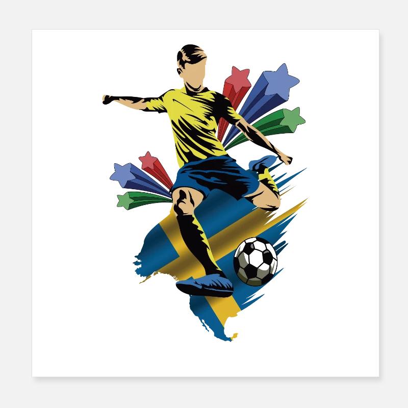Suecia - Suède - Drapeaux Poster 20 x 20 cm
