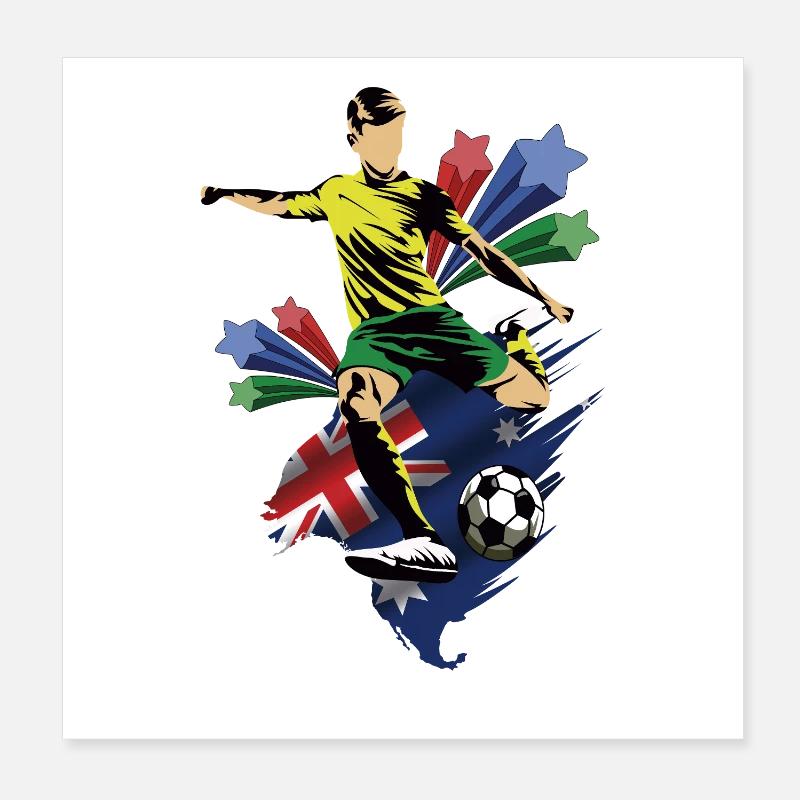 Australie - Australie - Drapeaux Poster 20 x 20 cm