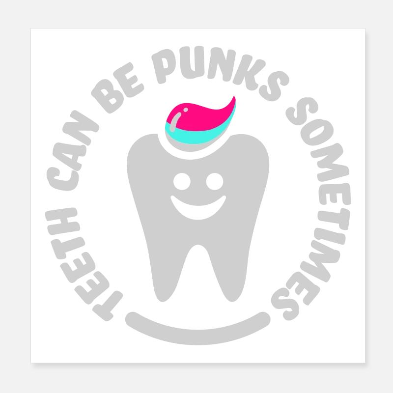 teeth punk zahn Poster 20 x 20 cm