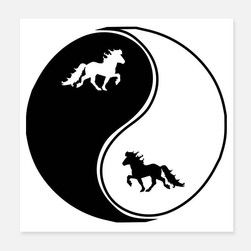 Islandpferde Yin Yang Freizeitreiten Pferd Poster 20x20 cm