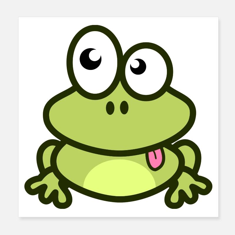 Lustiger Frosch in grün und Comic Stil Poster 20x20 cm