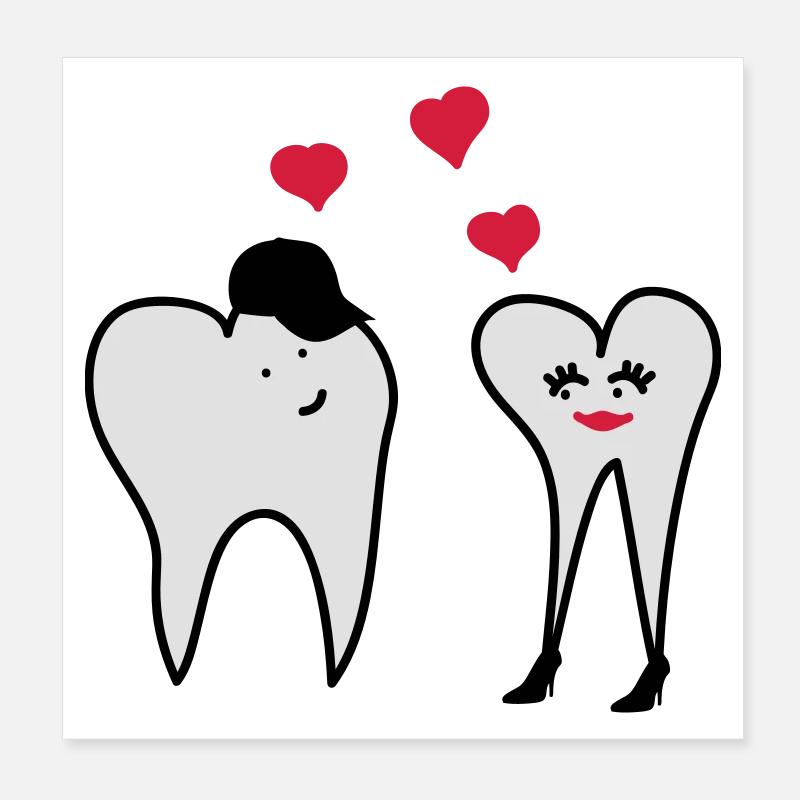 Teeth in love Poster 8" x 8" (20x20 cm)