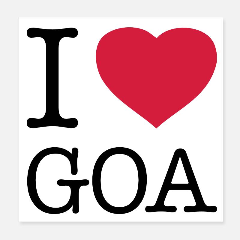 J’AIME GOA Inde Poster 20 x 20 cm