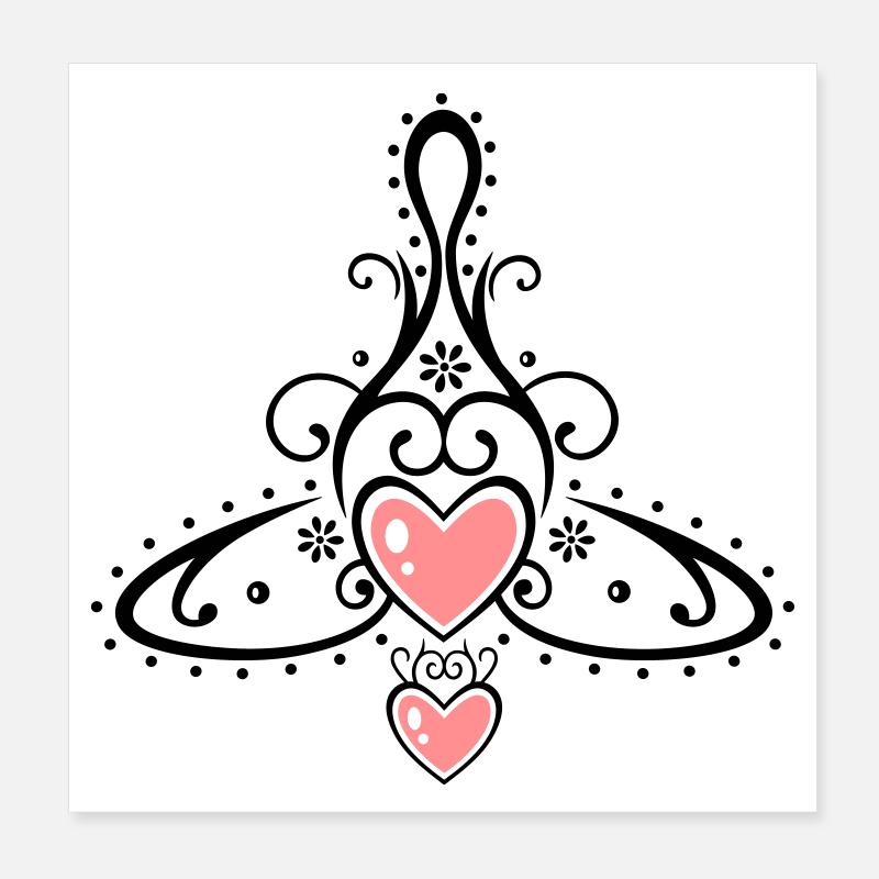 Keltisches Symbol, Mutter mit zwei Kindern. Poster 20x20 cm