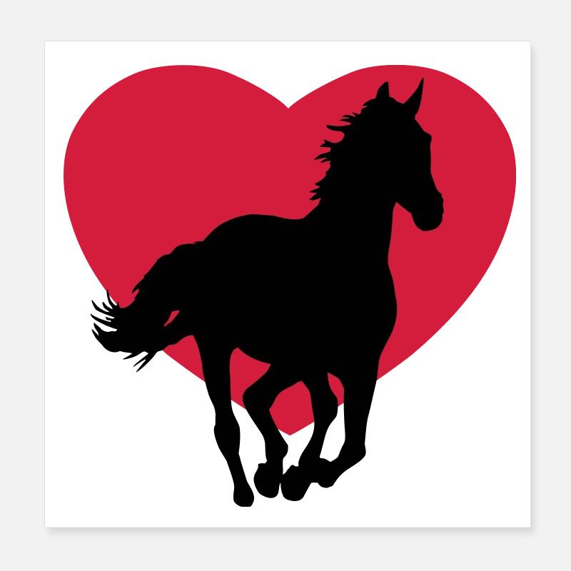 I love horses - Ich liebe Pferde Poster 20x20 cm