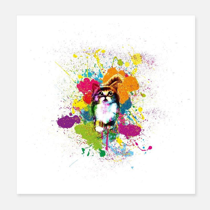 Kleckskatze Poster 20x20 cm