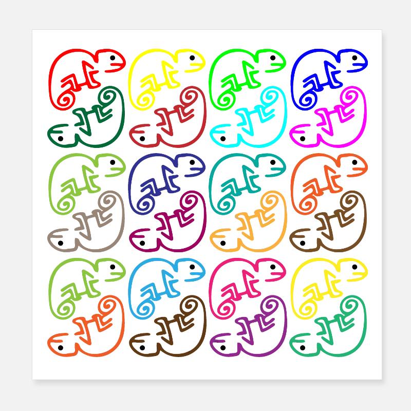 Caméléon brouhaha Poster 20 x 20 cm