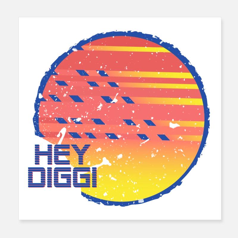 Hey Diggi Poster 20 x 20 cm