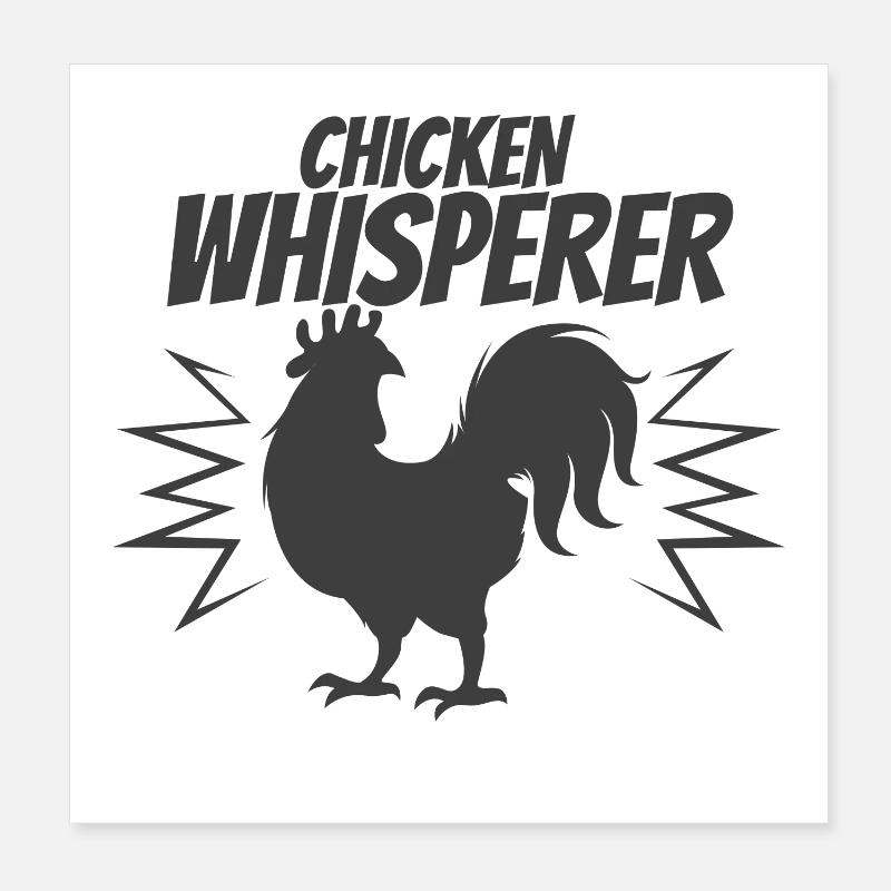 Poulets Whisperer - Design Poster 20 x 20 cm