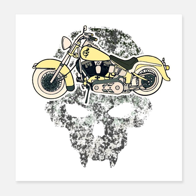 Moto Crâne Poster 20 x 20 cm