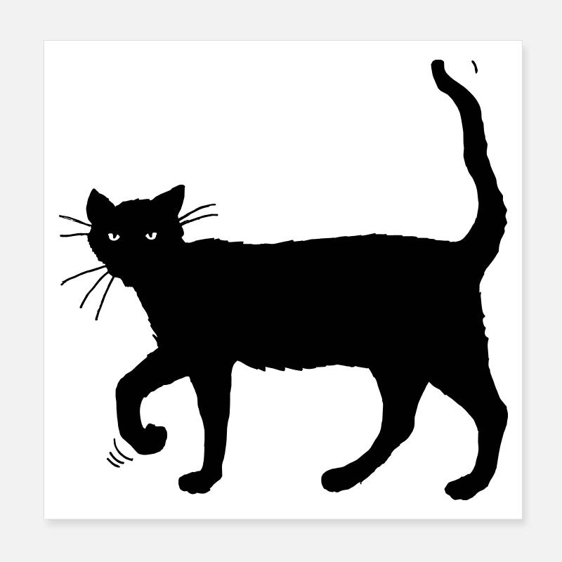 Schwarze Katze Poster 20x20 cm