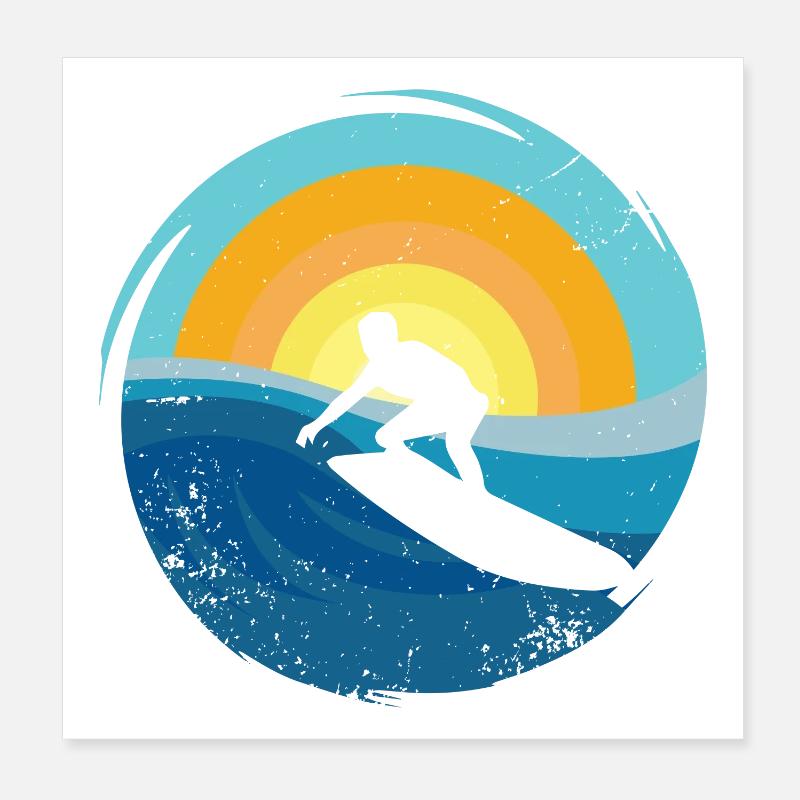 Surfeur - Planche de surf Poster 20 x 20 cm