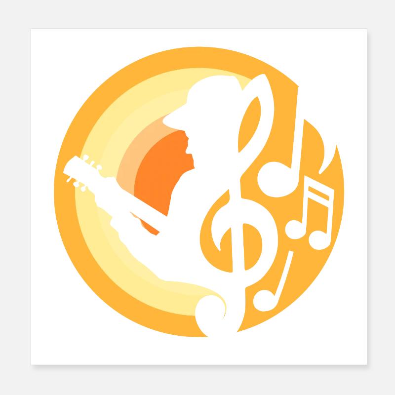 Guitariste Poster 20 x 20 cm