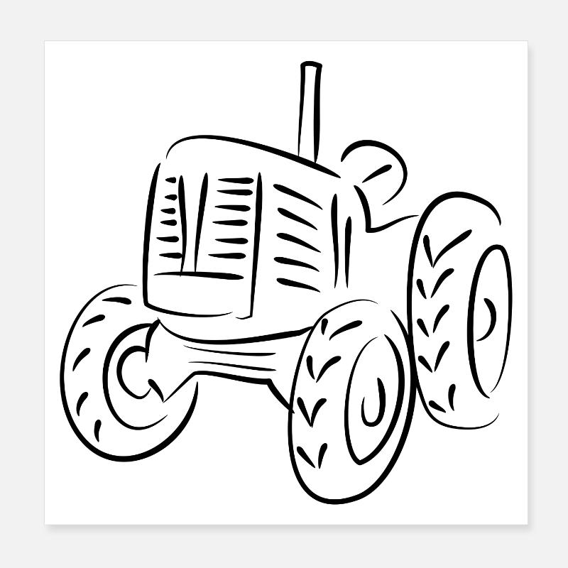 tracteur ferme agriculture Poster 20 x 20 cm