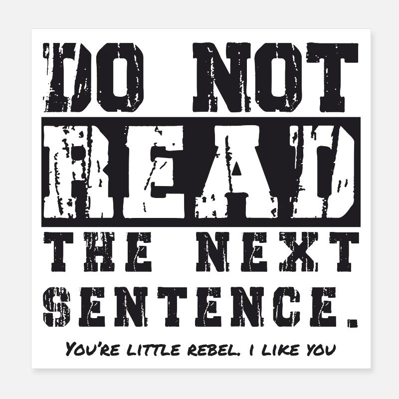 do not read the next sentence Poster 20 x 20 cm
