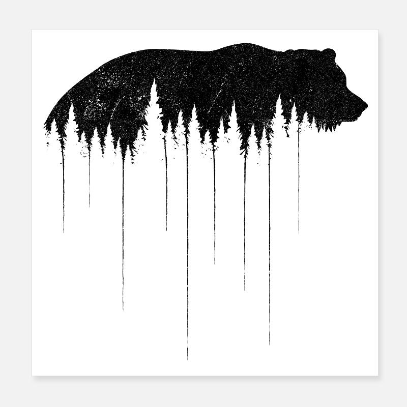 Bear Poster 8" x 8" (20x20 cm)