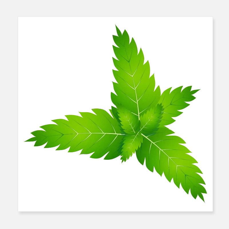 feuilles de menthe fraîche juteuse verte Poster 20 x 20 cm