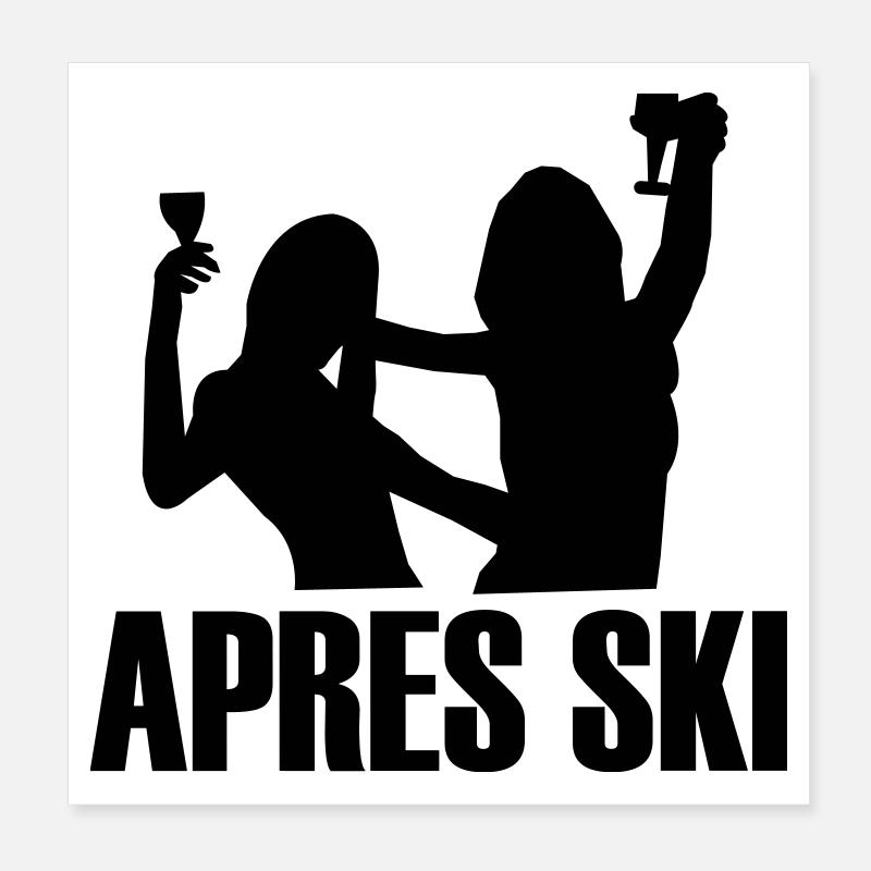 Apres Ski Bunnys Poster 20x20 cm