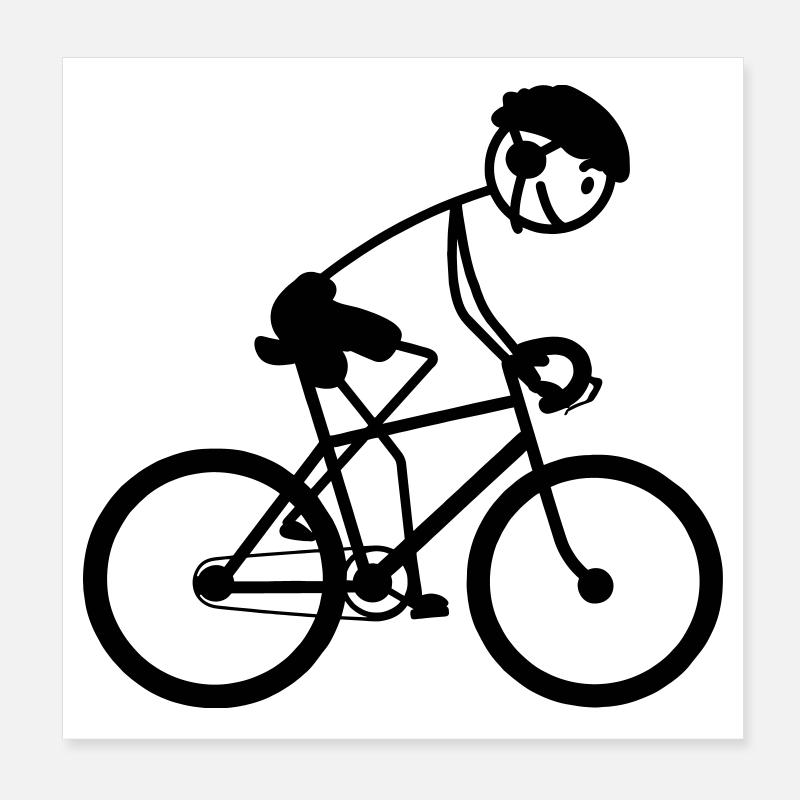 Jung oder Mann auf dem Fahrrad Poster 20x20 cm