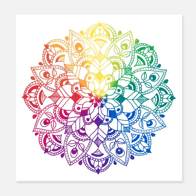 Mandala de fleurs Poster 20 x 20 cm
