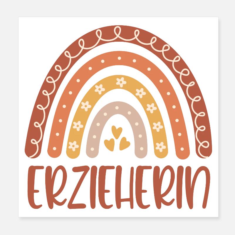 Kindergarten teacher Regenbogen Poster 8" x 8" (20x20 cm)