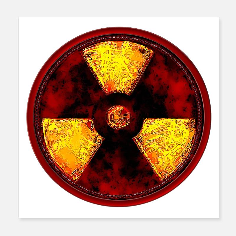 radioaktiv - Poster 20x20 cm - Weiß