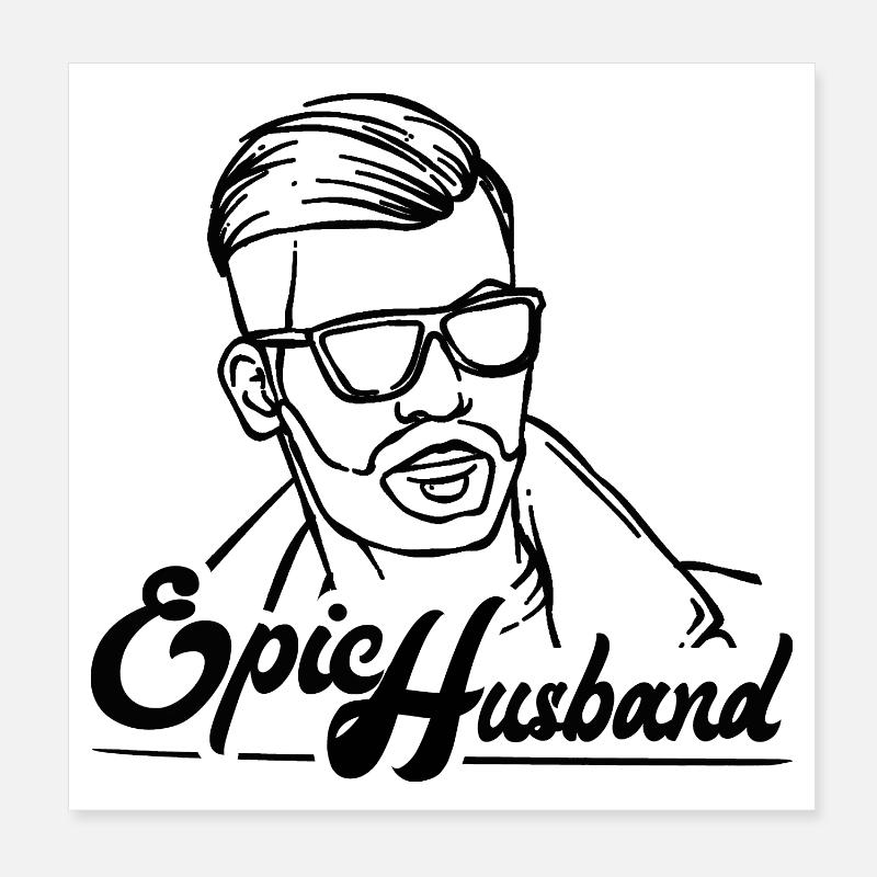 EPIC Husband - Poster 20x20 cm - Weiß