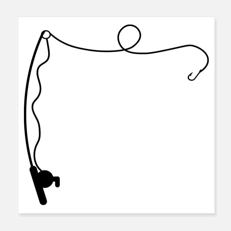 fishing rod Poster 8" x 8" (20x20 cm)
