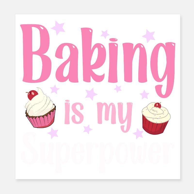 Backen Bäcker Bäckerin Poster 20x20 cm