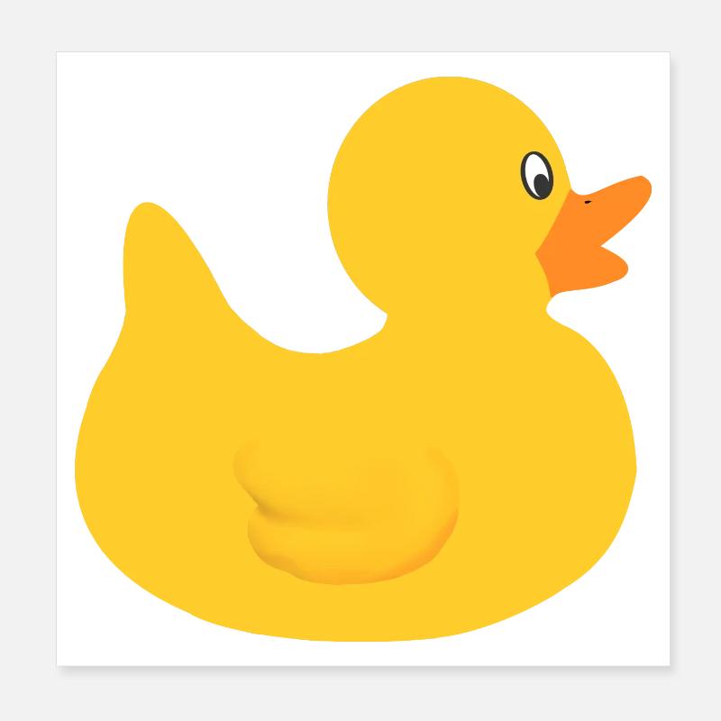 Ente - Poster 20x20 cm - Weiß