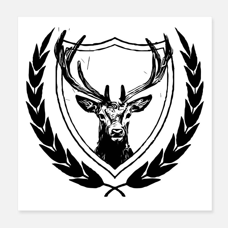 Deer Poster 8" x 8" (20x20 cm)