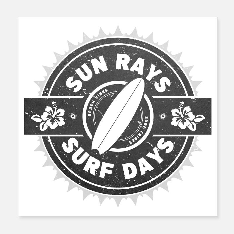 Surf Retro Surfer Conception graphique Poster 20 x 20 cm