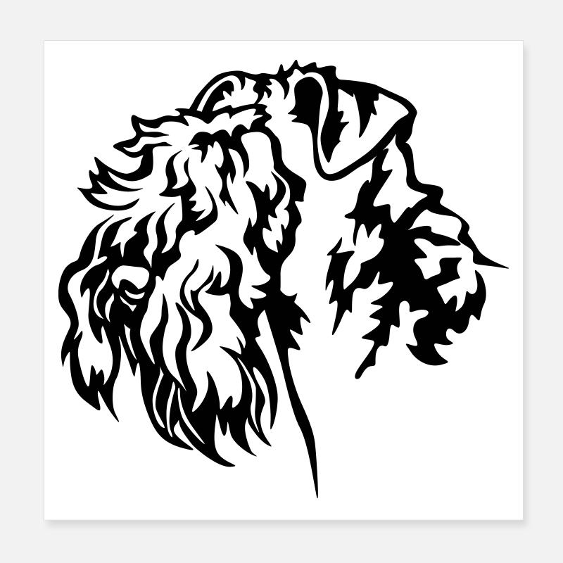 Kerry Blue Terrier Head Poster 8" x 8" (20x20 cm)