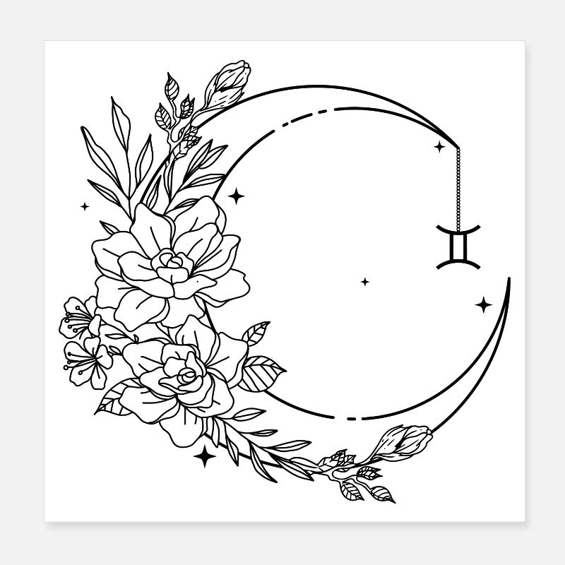 Gemini astrology Poster 8" x 8" (20x20 cm)