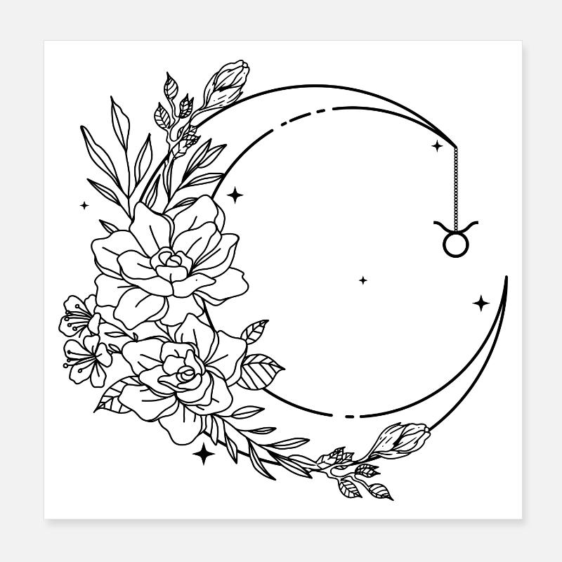 Midnight Silhouette Glyph Poster 8" x 8" (20x20 cm)