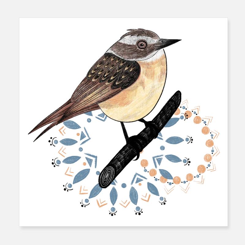 Cute Brownthroat Bird 2023 Poster 8" x 8" (20x20 cm)