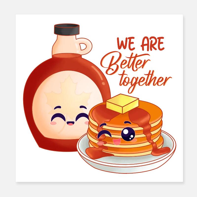 pancake, sirop d'érable, petit déjeuner Poster 20 x 20 cm