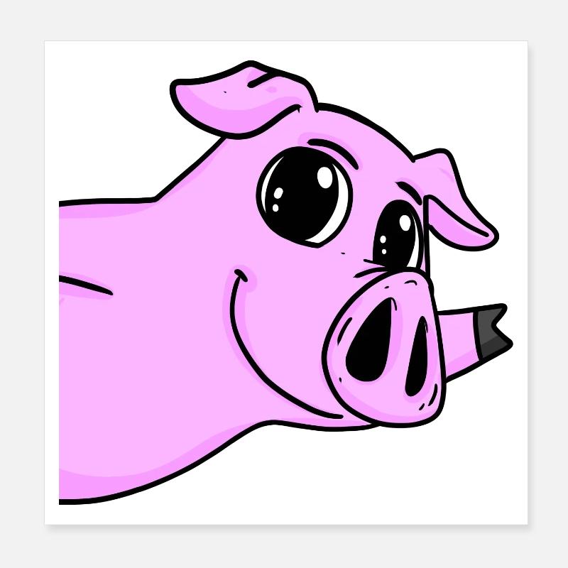Pig Greeting Greeting Poster 8" x 8" (20x20 cm)