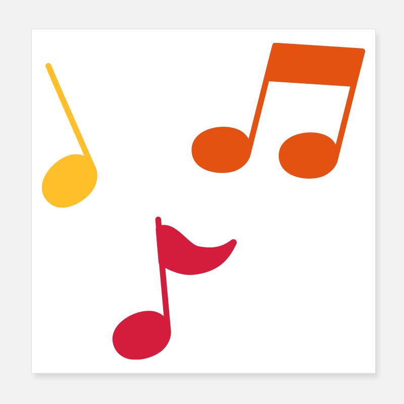 Musiknoten – 3 Farben Poster 20x20 cm