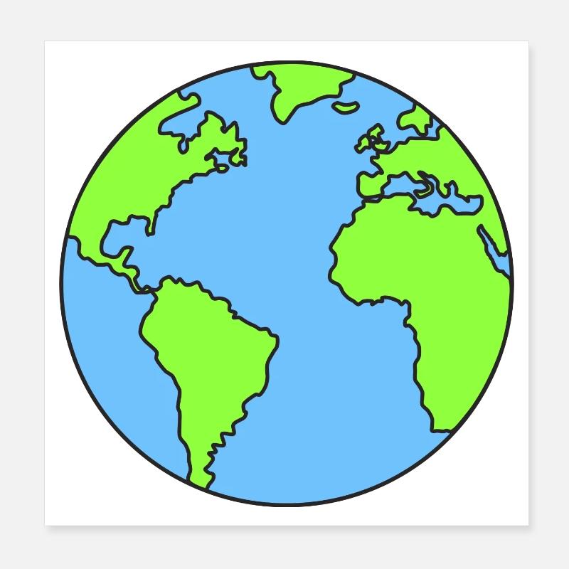 Planet Erde Erdkugel Poster 20x20 cm