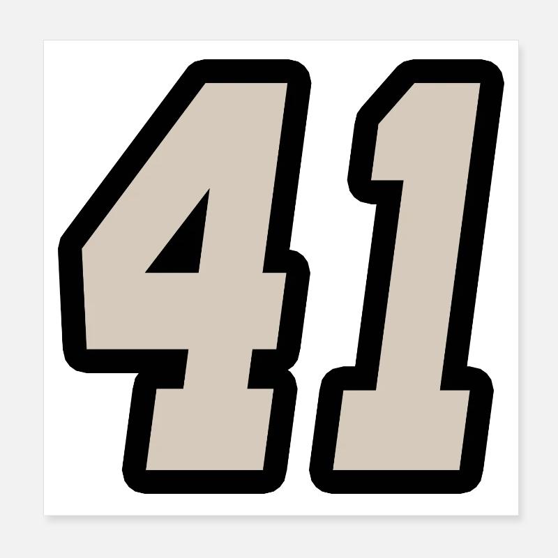 Nummer einundvierzig 41 Poster 20x20 cm