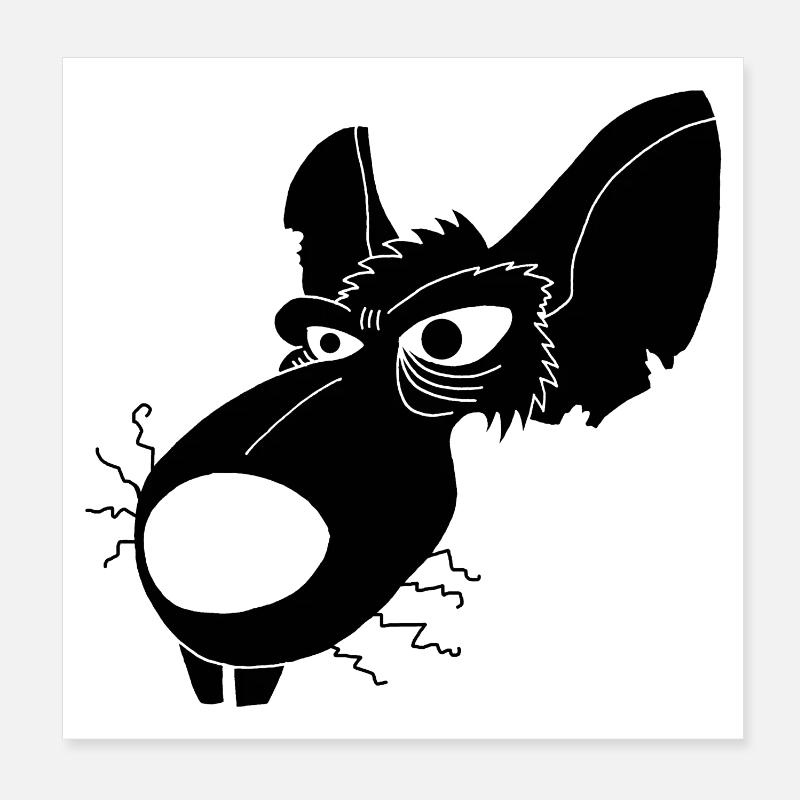 Rat d'égout noir Poster 20 x 20 cm