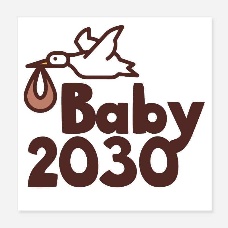 Bébé cigogne 2030 Poster 20 x 20 cm