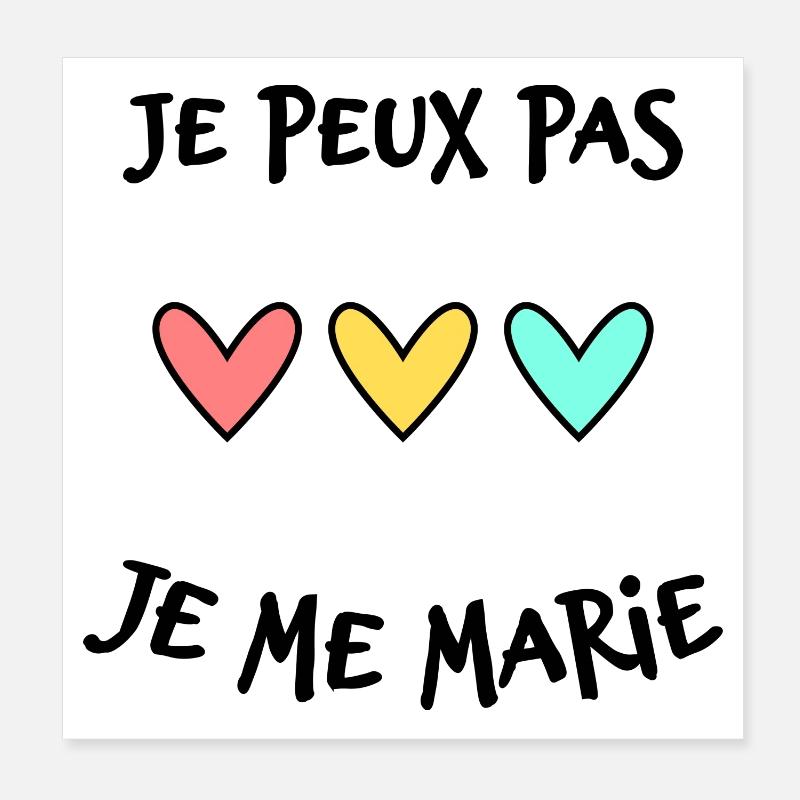 JUST MARRIED. EVJF. SAINT VALENTIN. COUPLE Poster 20 x 20 cm